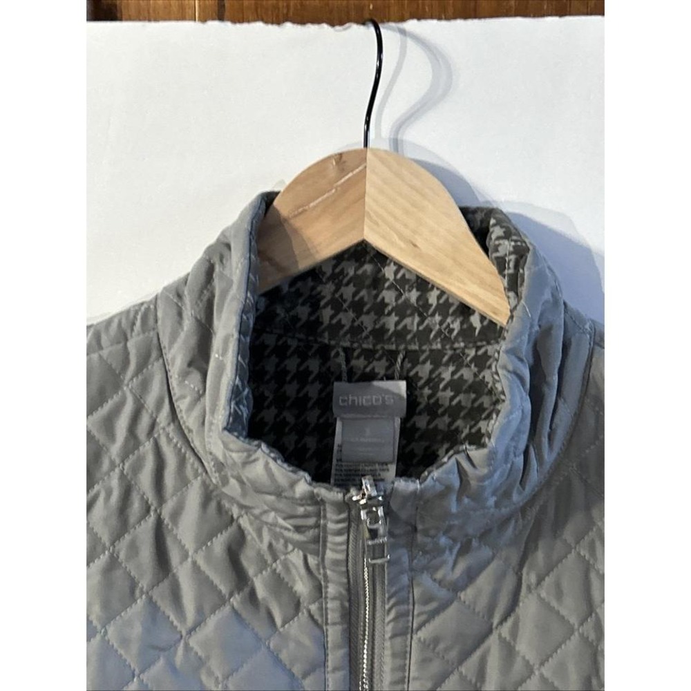 Chicos Mockingbird Gray Houndstooth Reversible Fu… - image 3
